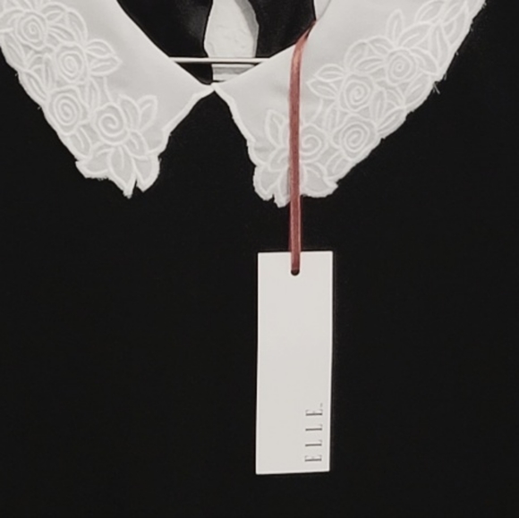 ELLE Wednesday style dress. Size medium.  Black with white collar. - Picture 6 of 6